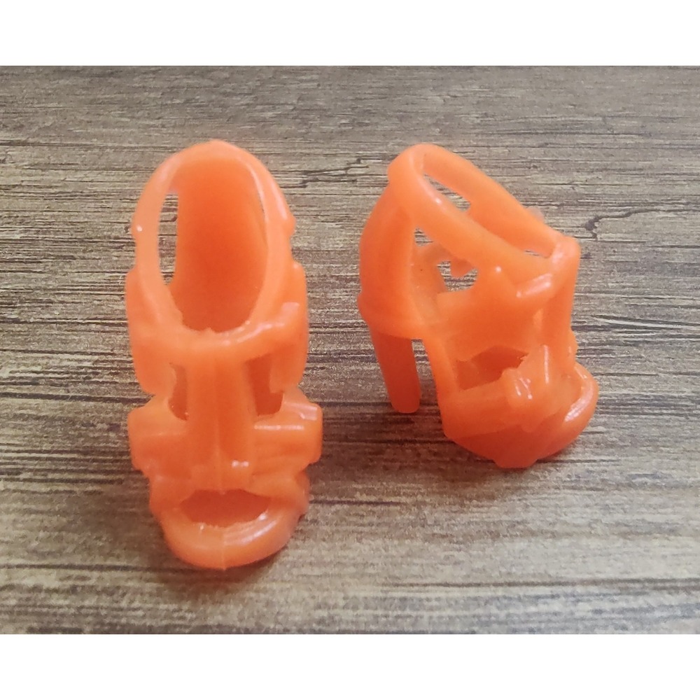 MATTEL BARBIE Shoes ORANGE STRAPPY High HEELS Star Peep Toes Z26